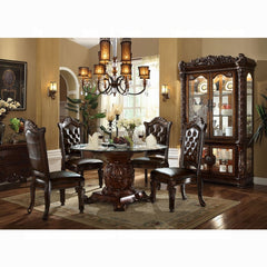 Vendome  Cherry Dining Table w 54" Glass Top - Ornate Home