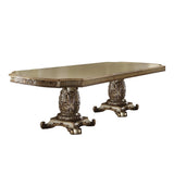 Vendome Gold Patina Double Pedestal Dining Table w/ 2 x 18" Leaves - Ornate Home