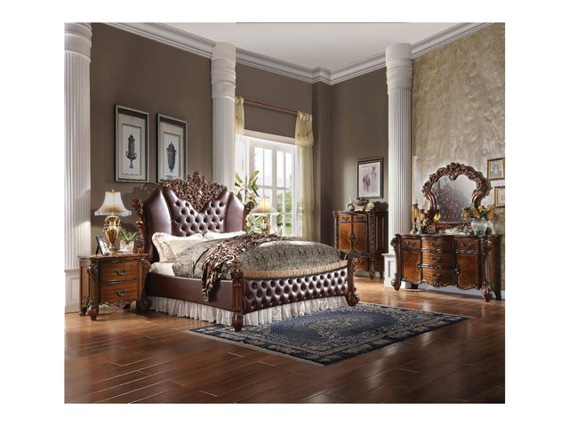 Vendome II Queen Uph Bed in Cherry - Ornate Home