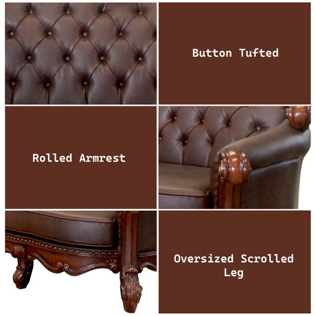 Vendome Oversized Sofa in Cherry - Ornate Home