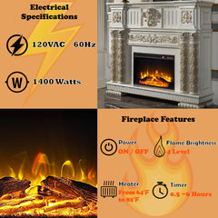Vendome Pearl Fireplace - Ornate Home