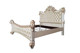 Vendome Synthetic Leather & Antique Pearl Eastern King Bed - Ornate Home