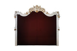 Vendome Synthetic Leather & Antique Pearl Eastern King Bed - Ornate Home