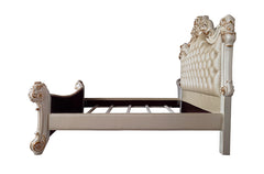 Vendome Synthetic Leather & Antique Pearl Eastern King Bed - Ornate Home