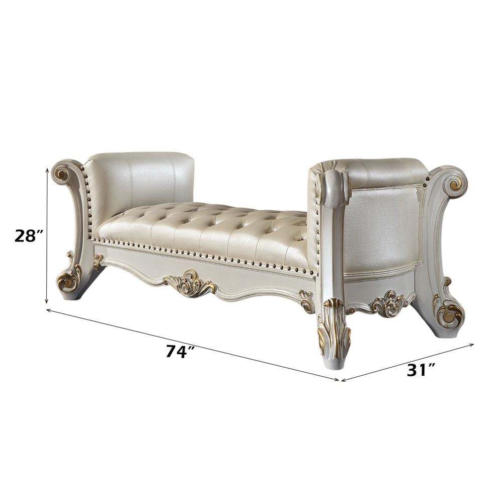 Vendome Synthetic Leather Bench - Ornate Home