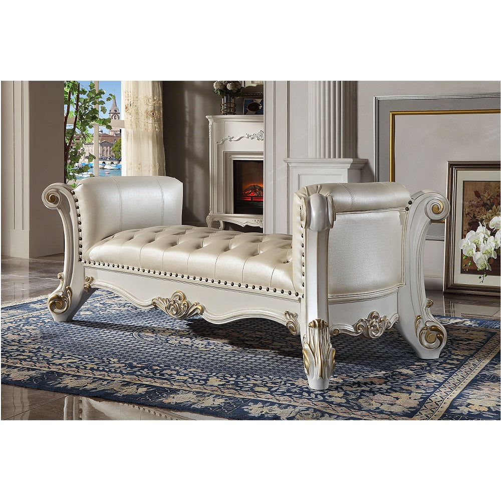 Vendome Synthetic Leather Bench - Ornate Home