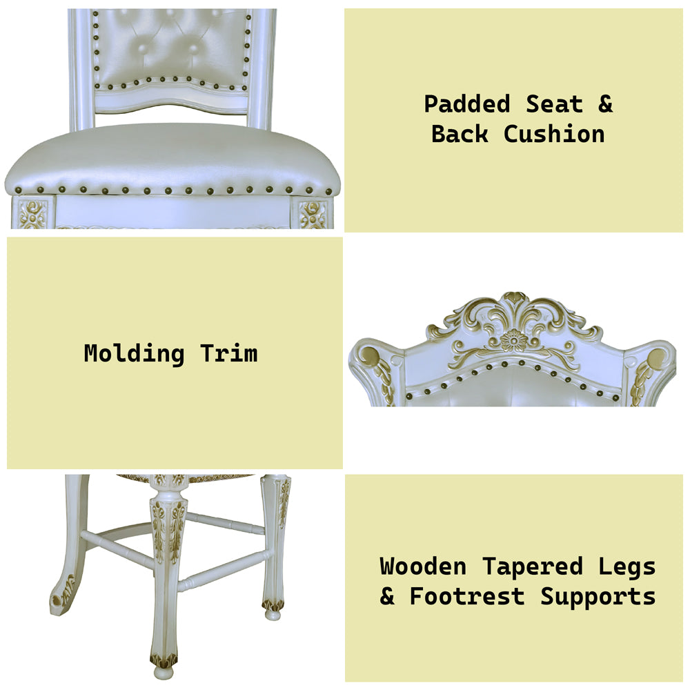 Vendome Synthetic Leather Counter Height Chair (Set of 2) - Ornate Home