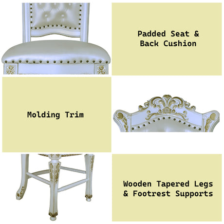 Vendome Synthetic Leather Counter Height Chair (Set of 2) - Ornate Home