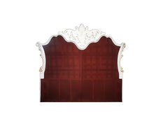Vendome Two Tone Ivory Fabric & Antique Pearl Eastern King Bed - Ornate Home