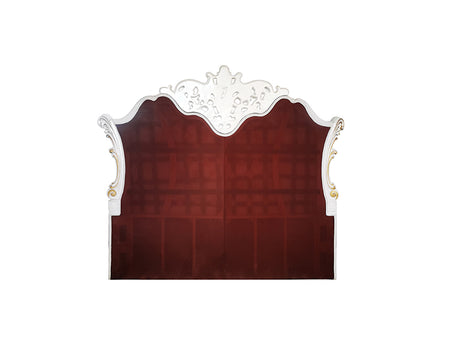 Vendome Two Tone Ivory Fabric & Antique Pearl Eastern King Bed - Ornate Home