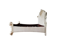 Vendome Two Tone Ivory Fabric & Antique Pearl Eastern King Bed - Ornate Home