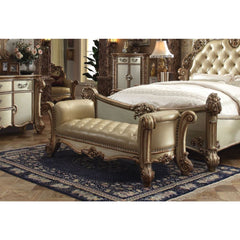 Vendome Upholstered Bench in Gold Patina - Ornate Home