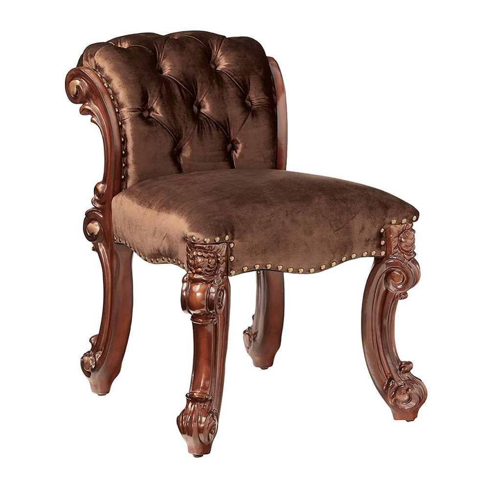 Vendome Vanity Stool in Cherry - Ornate Home