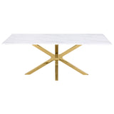 Venera White Faux Marble Dining Room Table - Ornate Home