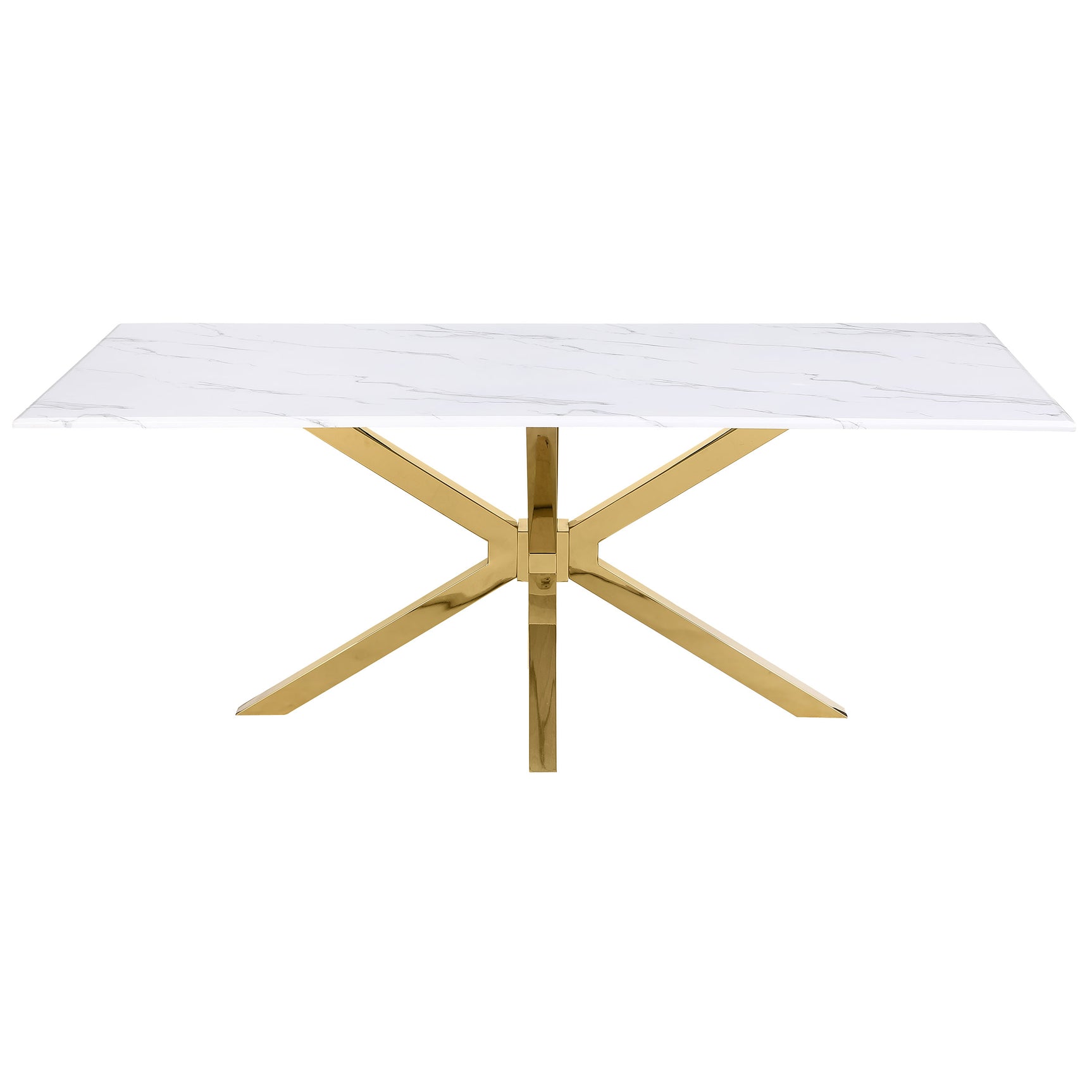 Venera White Faux Marble Dining Room Table - Ornate Home
