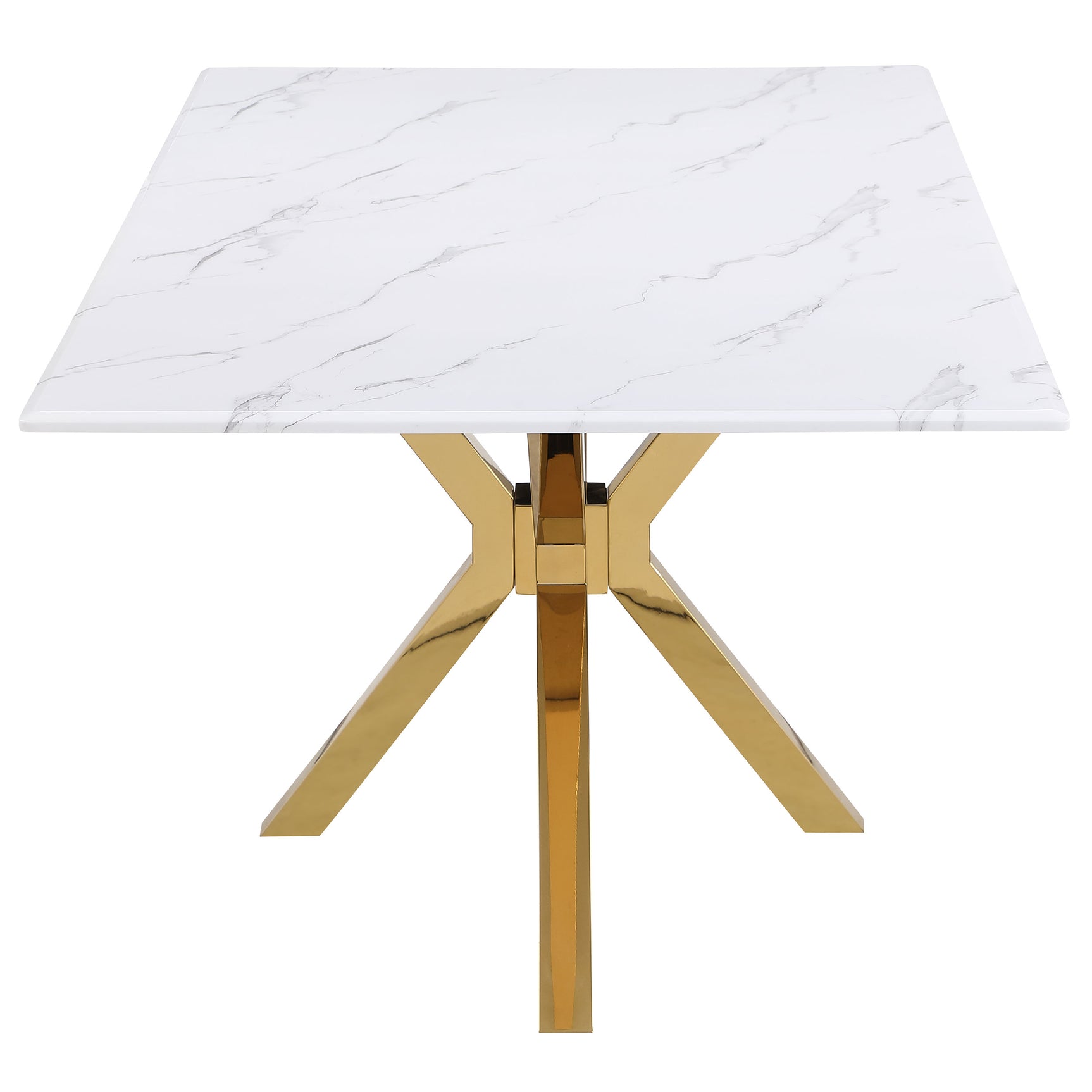 Venera White Faux Marble Dining Room Table - Ornate Home