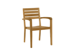 Venice 5-Piece Rectangular Teak Outdoor Dining Set with Extendable Table and Stacking Armchairs - Ornate Home