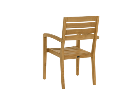 Venice 5-Piece Rectangular Teak Outdoor Dining Set with Extendable Table and Stacking Armchairs - Ornate Home