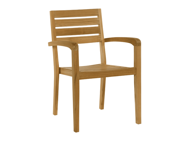 Venice Teak Outdoor Dining Stacking Armchair (Set of 4) - Ornate Home