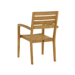 Venice Teak Outdoor Dining Stacking Armchair (Set of 4) - Ornate Home