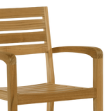 Venice Teak Outdoor Dining Stacking Armchair (Set of 4) - Ornate Home