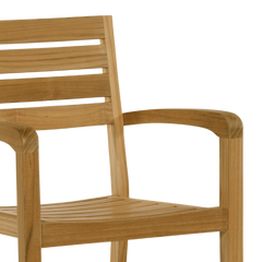 Venice Teak Outdoor Dining Stacking Armchair (Set of 4) - Ornate Home