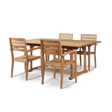 Venice Teak Outdoor Dining Stacking Armchair (Set of 4) - Ornate Home