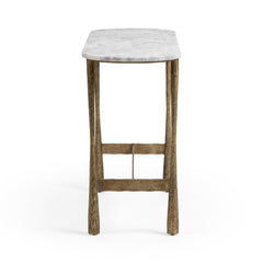 Venicia White Sage 52" Oval Console Table - Ornate Home
