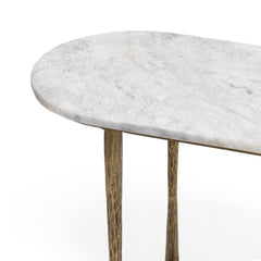 Venicia White Sage 52" Oval Console Table - Ornate Home