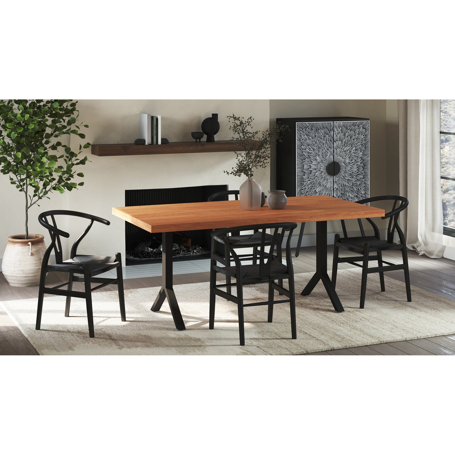 Ventana Black Dining Chair (Set of 2) - Ornate Home