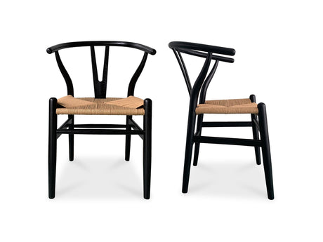 Ventana Black/Natural Dining Chair (Set of 2) - Ornate Home