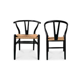 Ventana Black/Natural Dining Chair (Set of 2) - Ornate Home