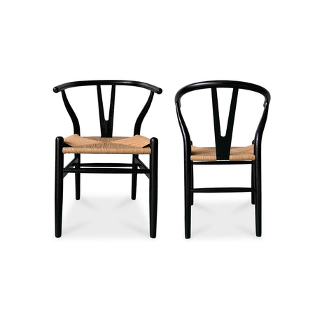 Ventana Black/Natural Dining Chair (Set of 2) - Ornate Home