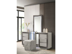 Ventnor Gray Vanity Stool - Ornate Home