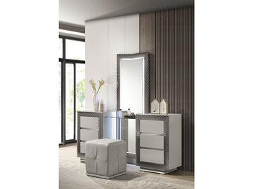 Ventnor Gray Vanity Stool - Ornate Home