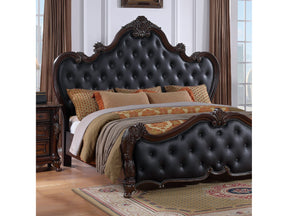 Ventresca Dark Cherry Leatherette E.King Bed - Ornate Home