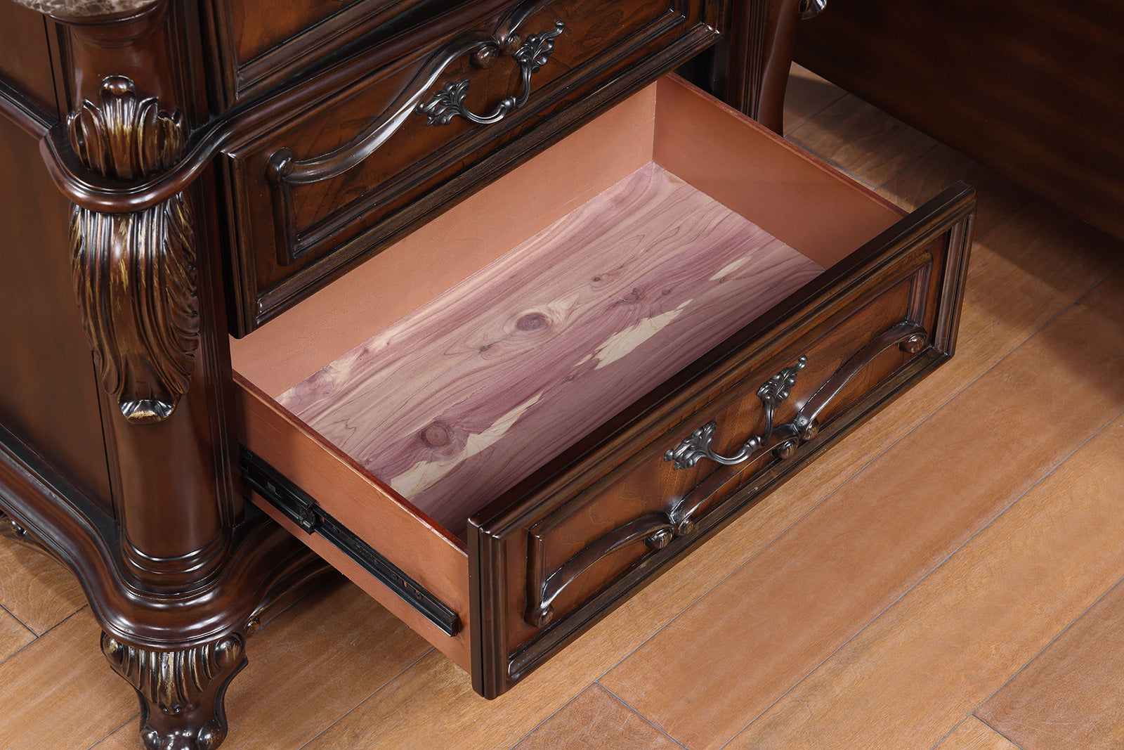 Ventresca Dark Cherry Nightstand - Ornate Home