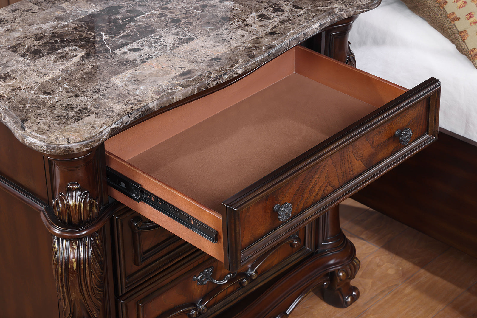 Ventresca Dark Cherry Nightstand - Ornate Home