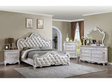 Ventresca White 4 Pc. Leatherette Queen Bedroom Set - Ornate Home