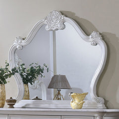 Ventresca White 5 Pc. Leatherette Queen Bedroom Set w/ Chest - Ornate Home