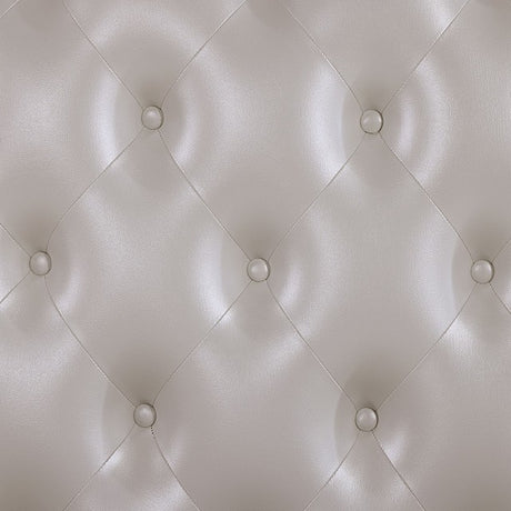 Ventresca White Leatherette Queen Bed - Ornate Home