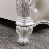 Ventresca White Leatherette Eastern King Bed - Ornate Home