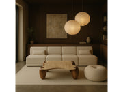 Ventura Beige/Brown And Acacia Wood Coffee Table - Ornate Home
