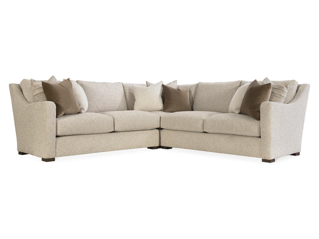 Ventura Beige/Tan Fabric Sectional (3 Piece) - Ornate Home