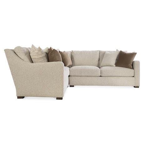 Ventura Beige/Tan Fabric Sectional (3 Piece) - Ornate Home