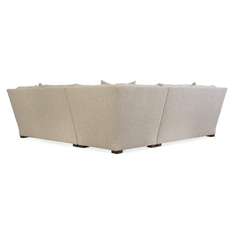 Ventura Beige/Tan Fabric Sectional (3 Piece) - Ornate Home