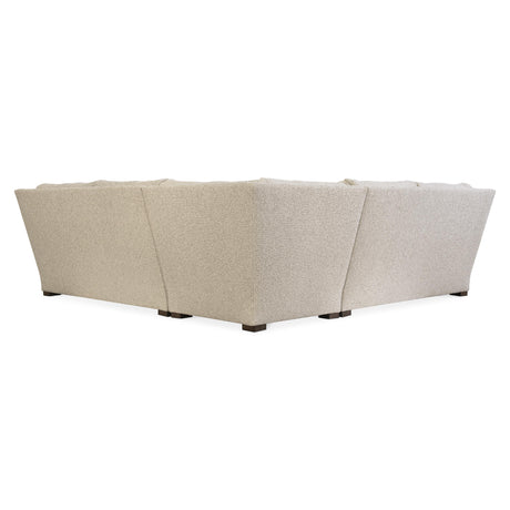 Ventura Beige/Tan Fabric Sectional (3 Piece) - Ornate Home