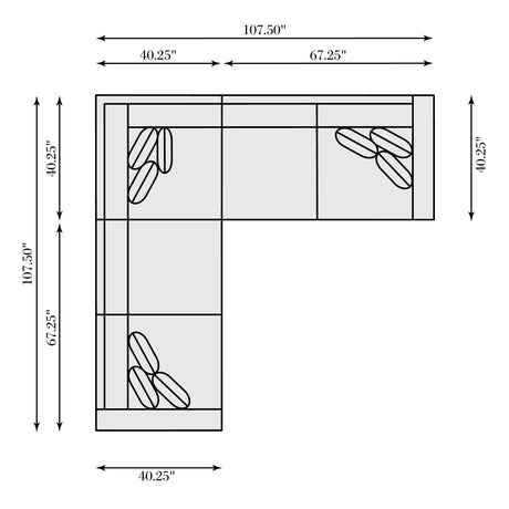 Ventura Beige/Tan Fabric Sectional (3 Piece) - Ornate Home