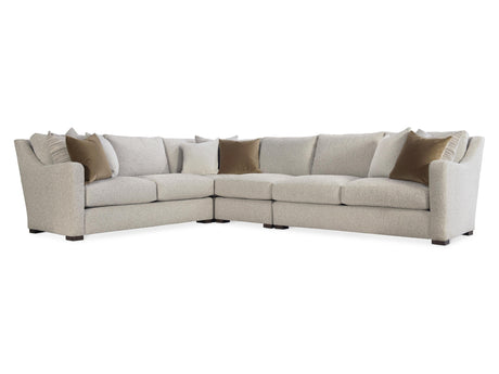 Ventura Beige/Tan Fabric Sectional (4 Piece) - Ornate Home