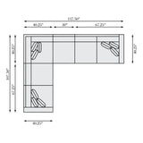 Ventura Beige/Tan Fabric Sectional (4 Piece) - Ornate Home